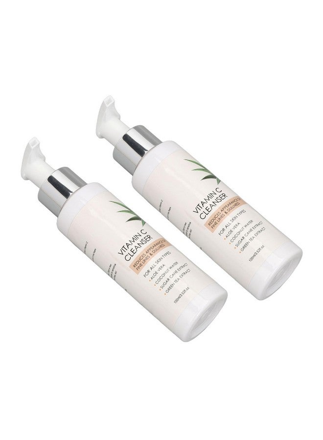 Face Cleanser 2Pcs 100Ml Hydrating Cleanser Vitamin C Facial Cleanser Deep Cleansing Brightening Face Wash Face Cream With Glycerin To Hydrate Dry Skin For Reducing Fine Line