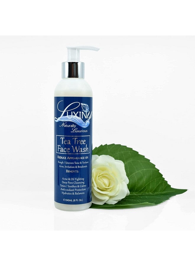 Tea Tree Face Wash An All Natural Salicylic Acid Cleanser 8Oz A Bha Exfoliant & Aloe Calming Facial Cleanser Use As A Facial Wash Or Acne Body Wash Works For All Skin Types
