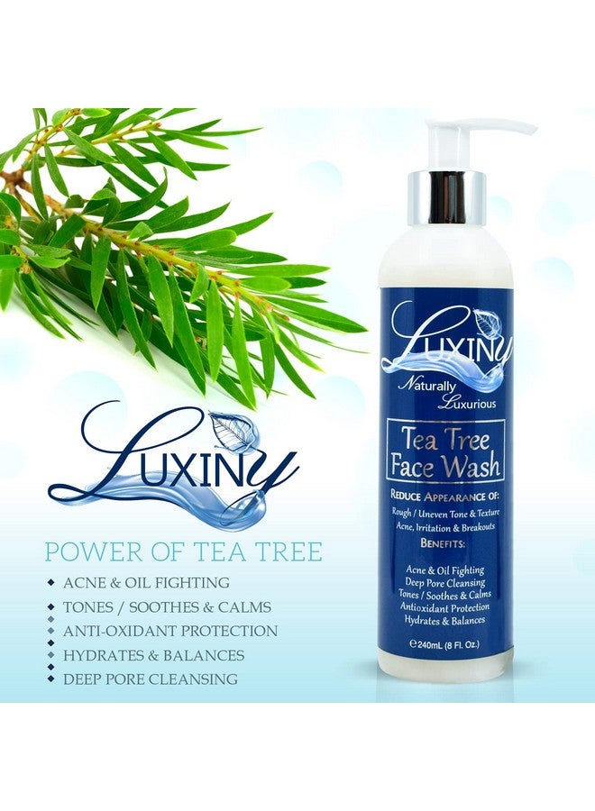 Tea Tree Face Wash An All Natural Salicylic Acid Cleanser 8Oz A Bha Exfoliant & Aloe Calming Facial Cleanser Use As A Facial Wash Or Acne Body Wash Works For All Skin Types