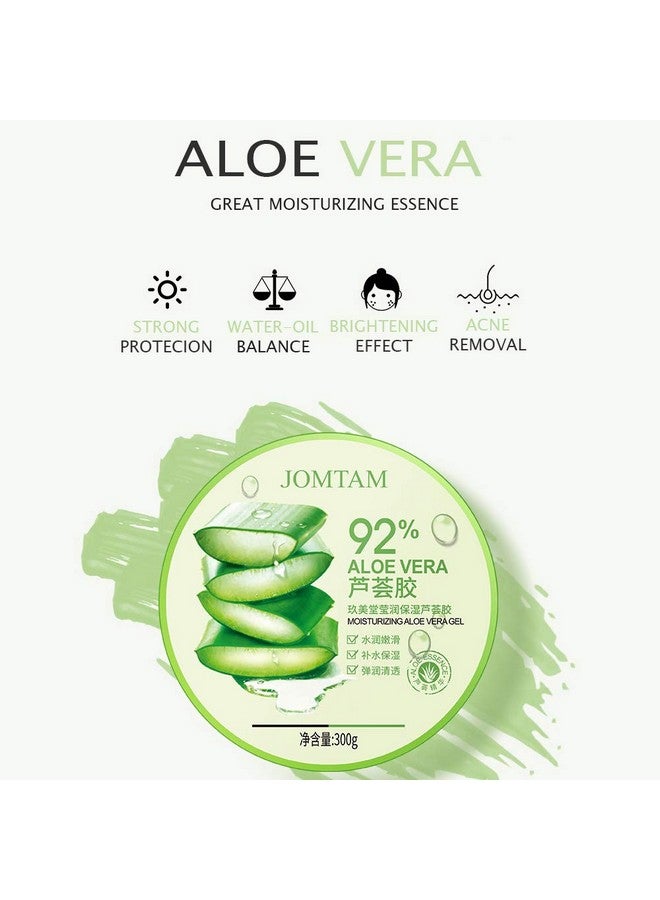 Aloe Vera 92% Moisturizing Gel Natural Extract Nourishes Cleansing Nourishes Softens Glycerin Oil Balance Essence Removes Acne 300G
