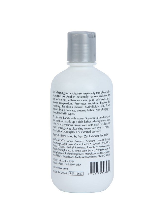 Aha Wash Facial Cleanser Foaming Gel With Vitamin E Arnica Extract Ginsing Extract St. John'S Wort Extract Promotes Freshness And Comfort Leaves Skin Clean & Soft. (240 Ml / 8.1 Fl Oz)