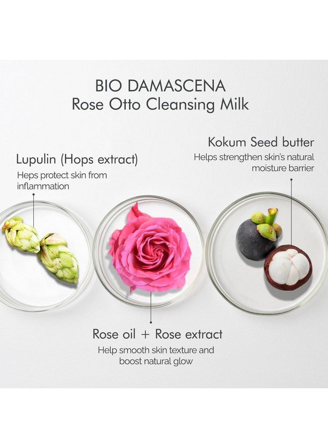 Organics Cleansing Milk Certified Organic Skin Care 6.8 Fl Oz/200 Ml Bio Damascena Awardwinning Face Cleanser With Organic Bulgarian Rose Oil Purifying Balancing And Moisturizing