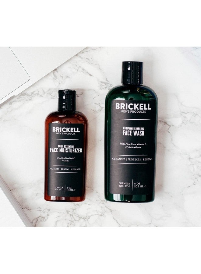 Brickell Men'S Daily Essential Face Care Routine Ii Purifying Charcoal Face Wash And Daily Essential Face Moisturizer Natural And Organic Men'S Skin Care Gift Set Scented
