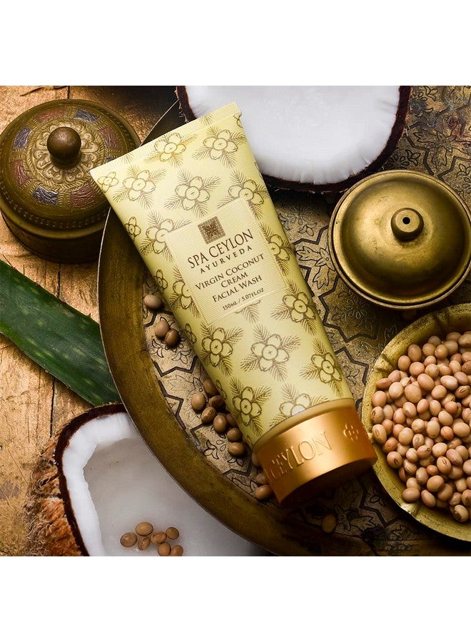 Virgin Coconut Cream Facial Wash Rich & Softfoaming Deep Cleansing Siliconfree 100% Vegetarian Suitable For All Skin Types