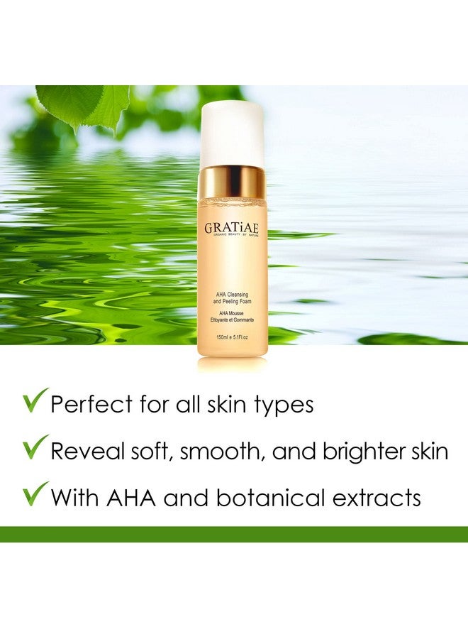Organics Aha Cleansing And Peeling Foam Face Wash Nondrying Facial Cleanser For Sensitive Acne & Allergy Prone And All Skin Types Facial Cleanser. 5.1 Fl. Oz