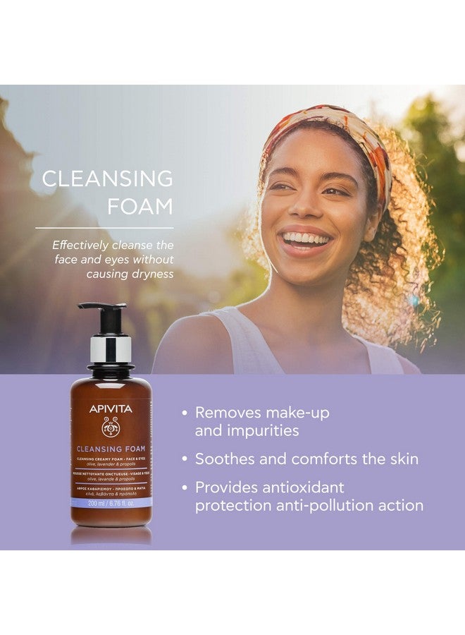 Cleansing Foam For Face & Eyes Removes Makeup & Impurities Soothing Hydrating Revitalizing Moisturizing Organic Facial Wash 6.76 Fl Oz