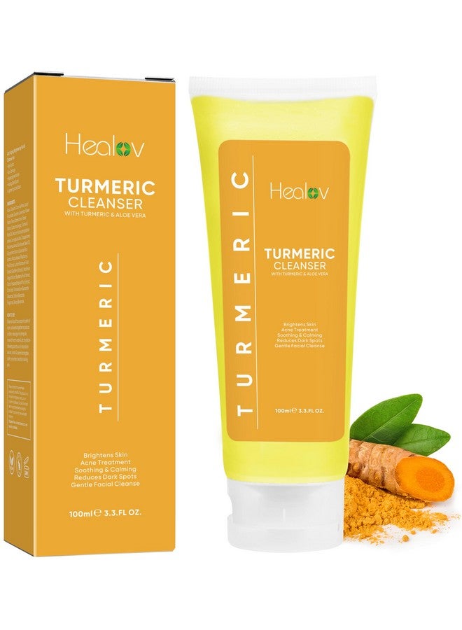 Turmeric Face Wash Turmeric Clear Skin Liquid Soap 100% Natural Anti Aging Exfoliating Turmeric Facial Cleanser For Spots Clearing Acne Scars Age Spots Sun Damage Discoloration Turmeric Soap