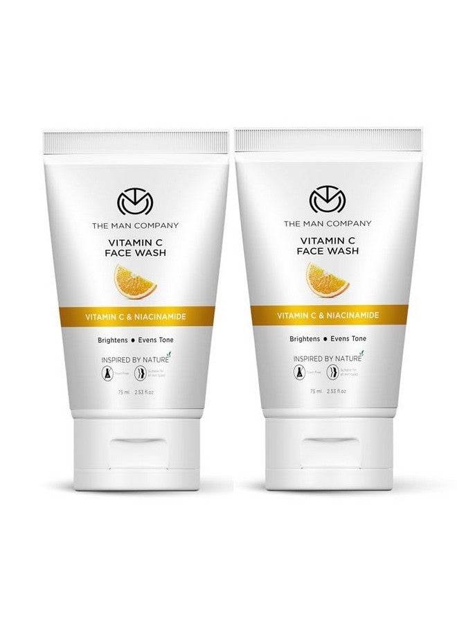 Skin Brightening (Buy 1 Get 1) Vitamin C Face Wash 75 Ml Each With Turmeric And Niacinamide For Clean Bright & Soft Skin I Oil Free Look I Unclog Poresinstant Glow