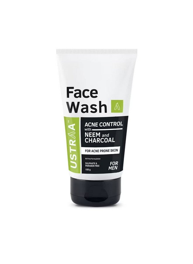 Face Wash Acne Control With Neem & Charcoal 100G Oil Control Prevents Acne & Detan Face Cream For Men 100G (Set Of 2) Even Skin Tone Effective Tan Removal Without Bleach