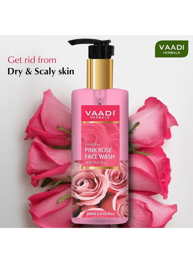 Pvt Ltd Insta Glow Pink Rose Face Wash With Aloe Vera Extract 250 Ml