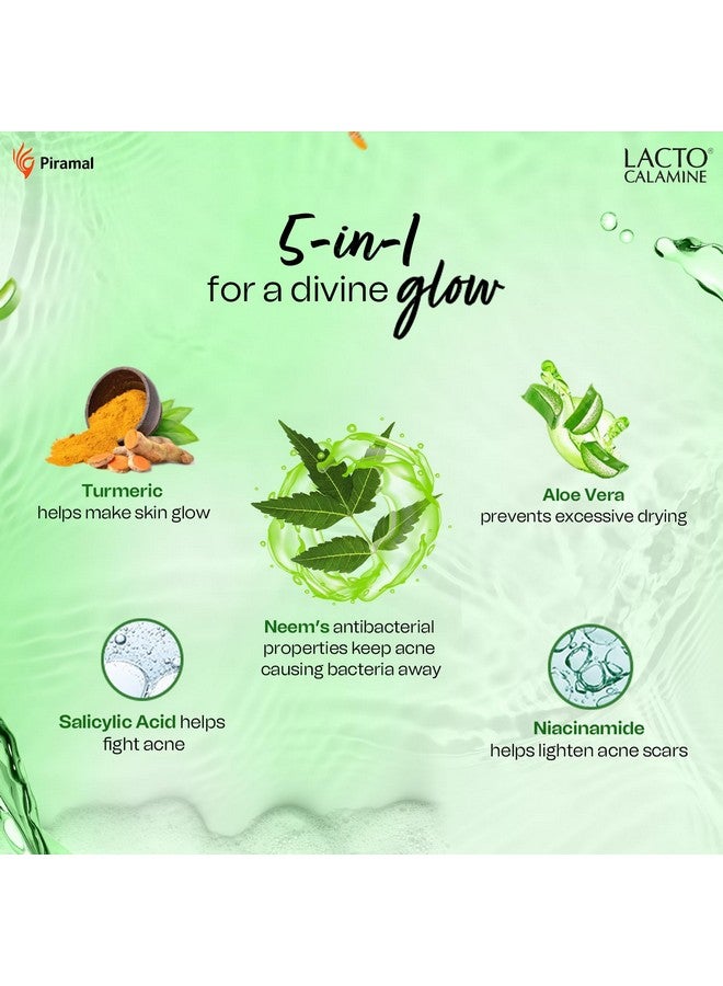 Neem Face Wash With Aloe Vera & Turmeric 150Ml Each Pack Of 2 Niacinamide & Salicylic Acid Face Wash Facewash Reduces Pimples Purifies Skin & Oil Control For All Skin Types