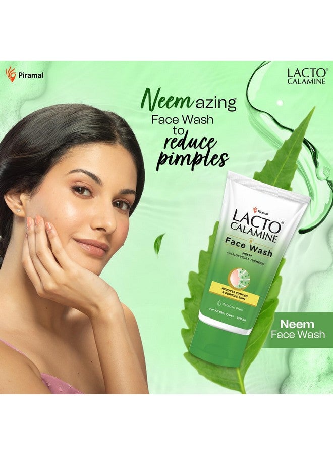 Neem Face Wash With Aloe Vera & Turmeric 150Ml Each Pack Of 2 Niacinamide & Salicylic Acid Face Wash Facewash Reduces Pimples Purifies Skin & Oil Control For All Skin Types