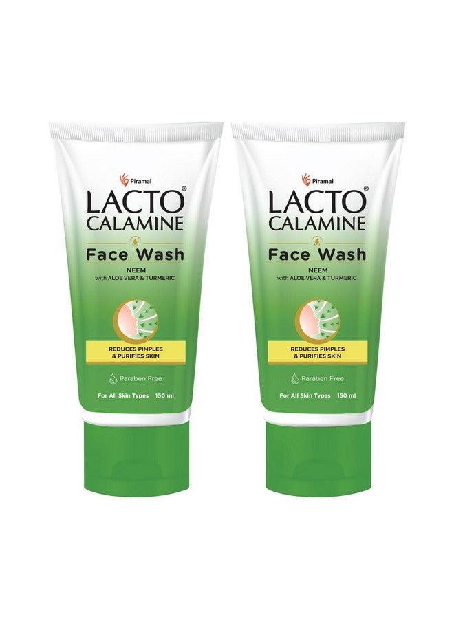 Neem Face Wash With Aloe Vera & Turmeric 150Ml Each Pack Of 2 Niacinamide & Salicylic Acid Face Wash Facewash Reduces Pimples Purifies Skin & Oil Control For All Skin Types