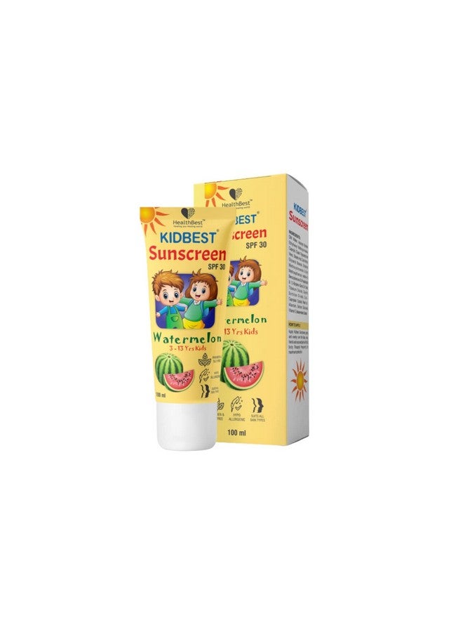 Kids Multivitamin Sunscreen Face Wash Combo Spf 30 100Ml Watermelon Extracts Gentle Organic Tearfree Parabenfree Sensitive Skin Daily Skin Care For All Skin Types