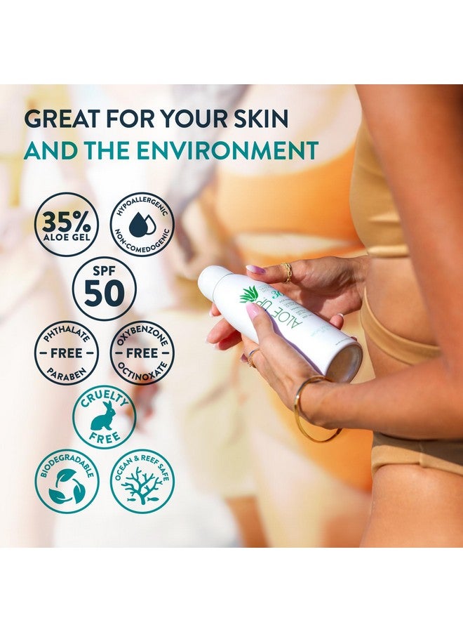 White Collection Continuous Sunscreen Spray Spf 50 Broad Spectrum Uva/Uvb Sunscreen Protector For Face & Body W/Moisturizing Aloe Vera Gel Reef Safe Cocomango Fragrance 5.5 Fl. Oz