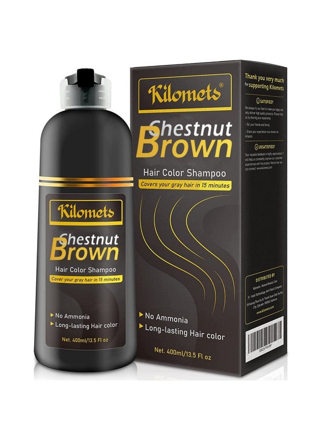 Chestnut Brown Hair Dye Shampoo 3 In 1 Hair Color Shampoo Grey Coverage In Minutes Ammonia Free Instant Coloring Gift For Mom Dad