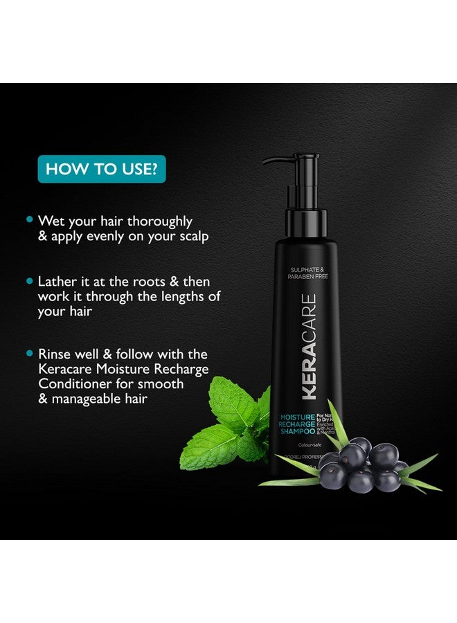 Keracare Moisture Recharge Shampoo For Shiny Hair (250Ml) Provide A Cooling Sensation Enriched With Acai Oil & Menthol