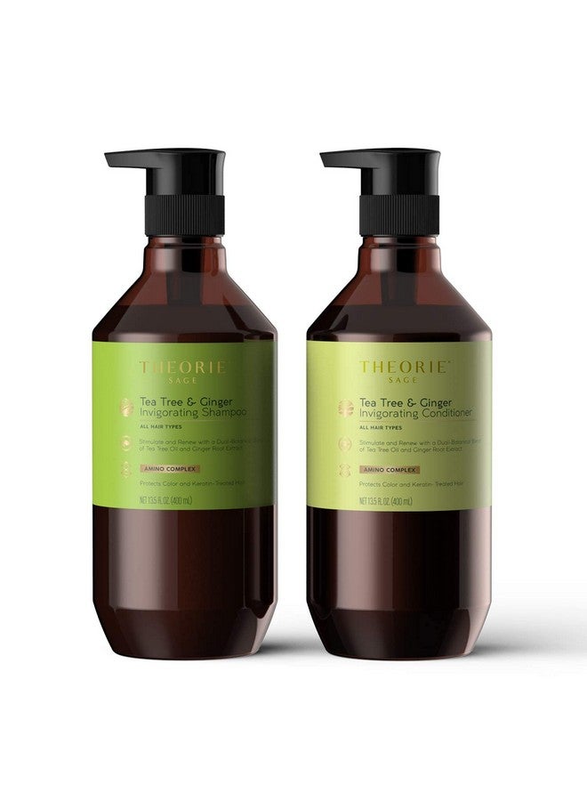 Tea Tree And Ginger Invigorating Conditioner Stimulate & Renew With Shine And Resilience Suited For All Hair Types Protects Color And Keratin Treated Hair Pump Bottle 400Ml