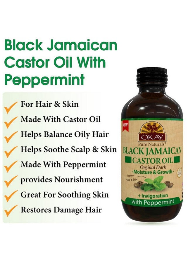 Black Jamaican Castor Oil Original Dark With Peppermint 4Oz / 118Ml