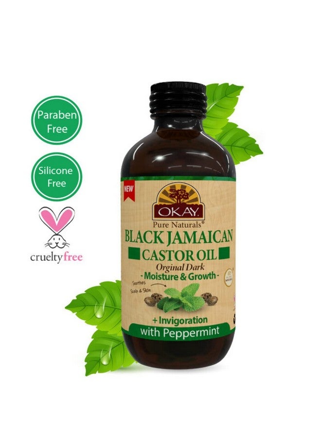 Black Jamaican Castor Oil Original Dark With Peppermint 4Oz / 118Ml