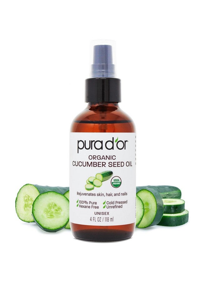 4 Oz Organic Cucumber Seed Oil100% Pure Usda Certified Premium Grade All Natural Moisturizer Cold Pressed Unrefined Hexanefree Base Carrier Oil For Diy Skin Care For Men & Women