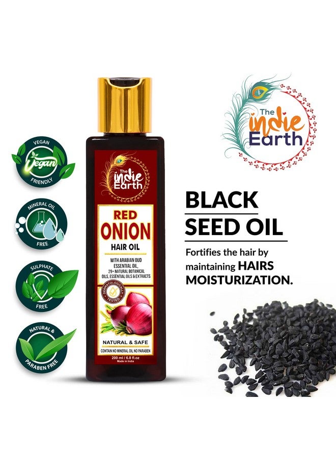 Red Onion Hair Oil 200 Ml Anti Hair Loss & Hair Growth Oil With Black Seed Curry Leaf Hibiscus Bhringraj & 29+ Natural Oils & Extracts Best Ant Hair Fall Oil Best Onion Oil