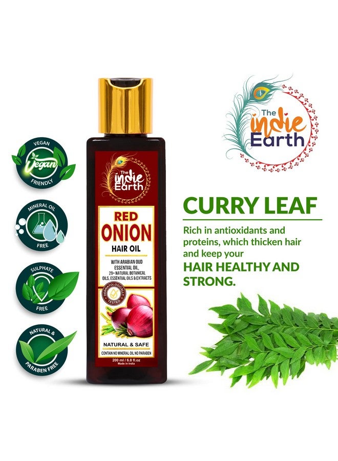 Red Onion Hair Oil 200 Ml Anti Hair Loss & Hair Growth Oil With Black Seed Curry Leaf Hibiscus Bhringraj & 29+ Natural Oils & Extracts Best Ant Hair Fall Oil Best Onion Oil