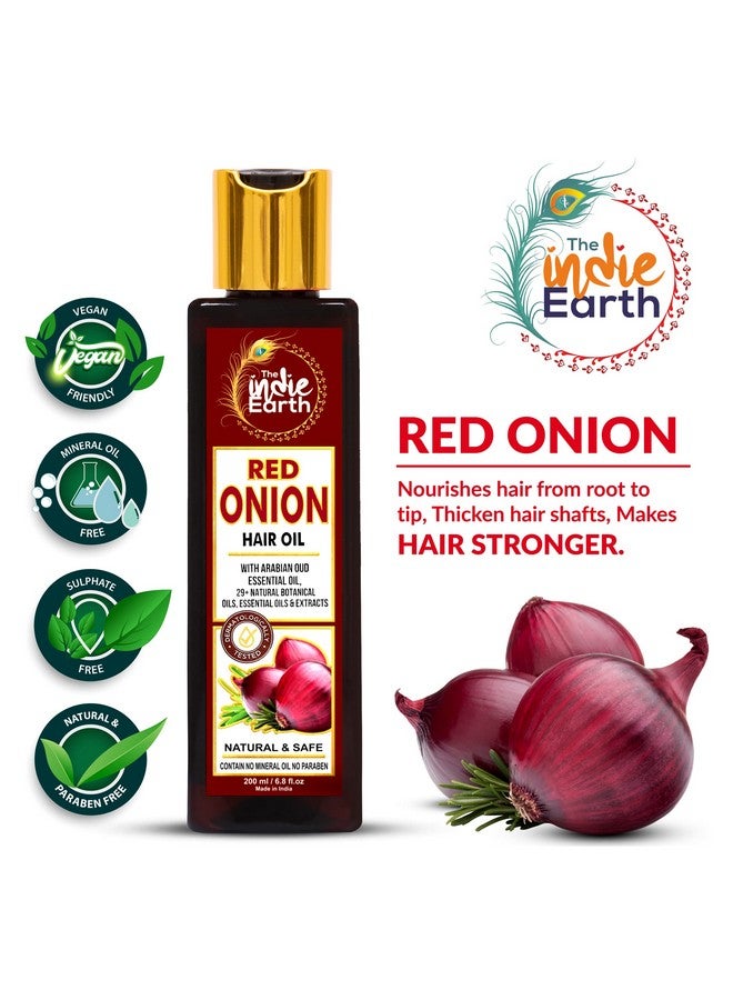 Red Onion Hair Oil 200 Ml Anti Hair Loss & Hair Growth Oil With Black Seed Curry Leaf Hibiscus Bhringraj & 29+ Natural Oils & Extracts Best Ant Hair Fall Oil Best Onion Oil