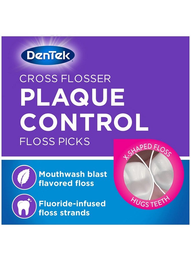 Cross Flosser Plaque Control Floss Picks Xshaped Floss 75 Count 3 Pack