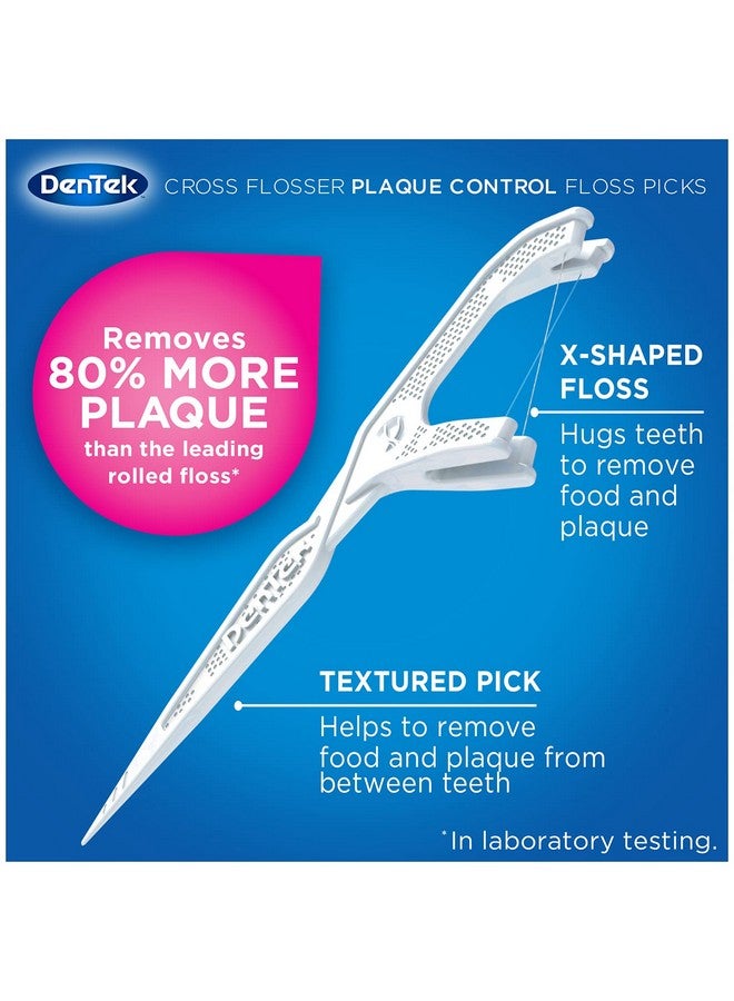 Cross Flosser Plaque Control Floss Picks Xshaped Floss 75 Count 3 Pack