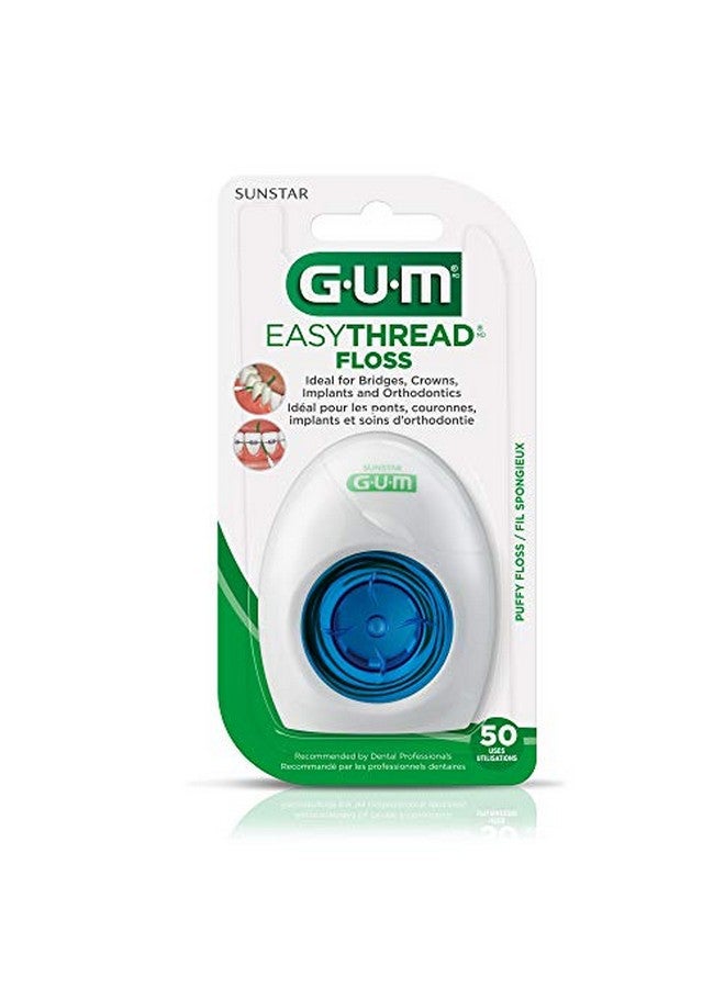 Easythread Threader Floss Expanding Dental Floss For Braces Bridges And Implants Built In Rigid Floss Threaders (50 Uses)