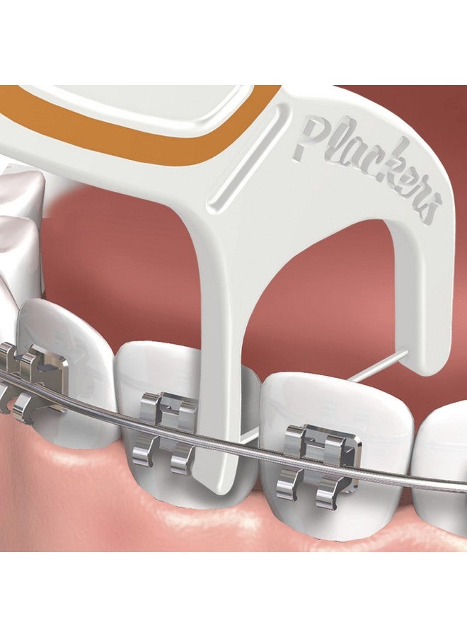 Orthopick Floss Picks Unflavored Designed For Braces Foldout Flippick Tuffloss Easy Storage With Surezip Seal 36 Count