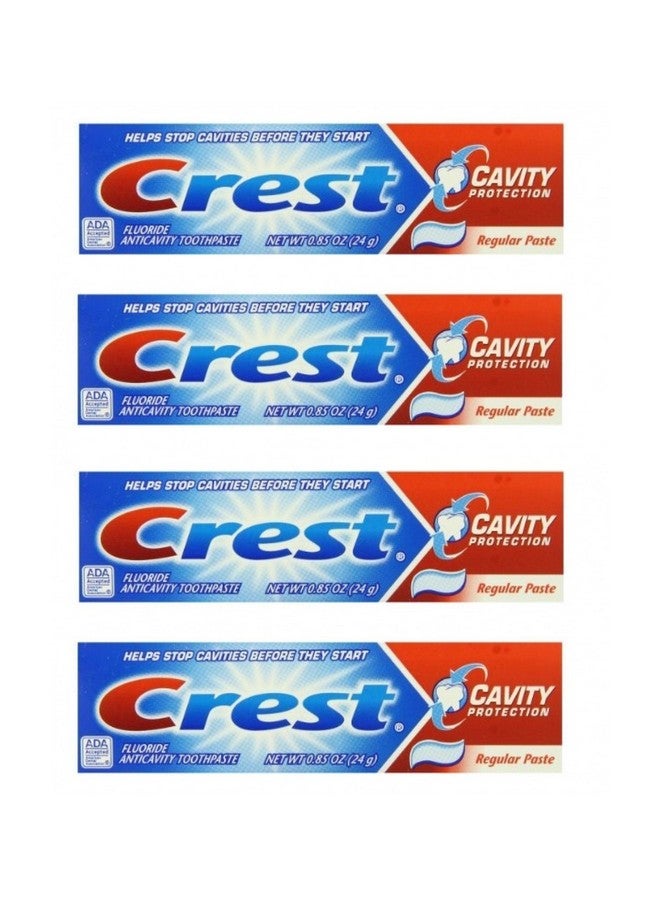 Cavity Protection Fluoride Anticavity Toothpaste Regular Paste 0.85 Oz Travel Size (Pack Of 4)