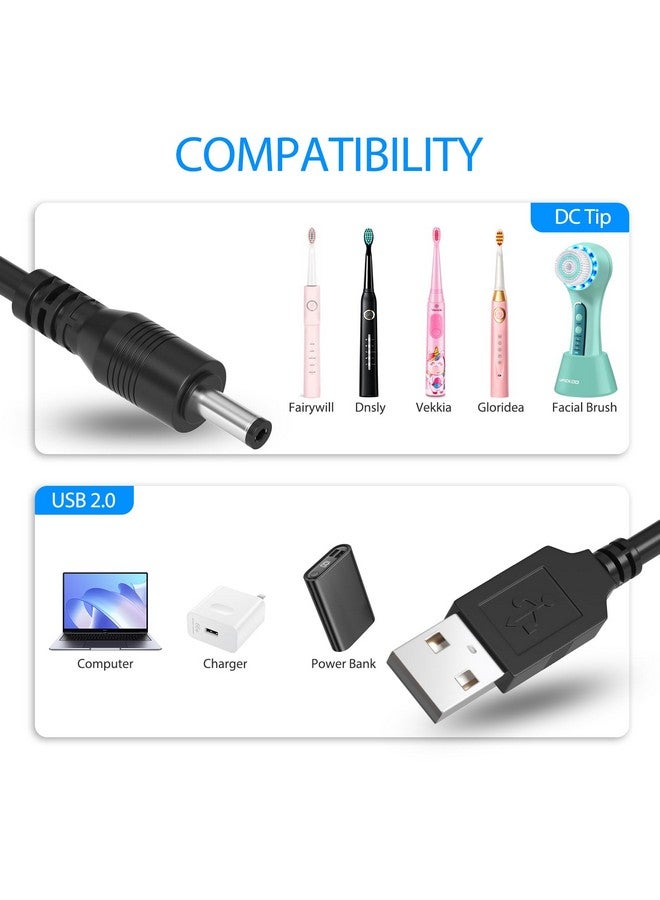 Charger Cable For Fairywill Sonic Electric Toothbrush Fw917 Sg508 Fw508 Fw507 Fwp11 Fwd1 Fwd3 Fwd7 Fwd8 Fwe11 Fwt9 P11Dnslyvekkiaglorideamornwellpower Supply Electric Toothbrush Charging Cord