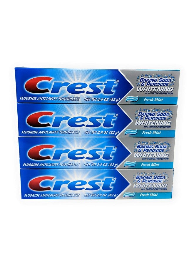 Baking Soda Peroxide Whitening Tartar Toothpaste 2.4 Oz Fresh Mint Pack Of 4
