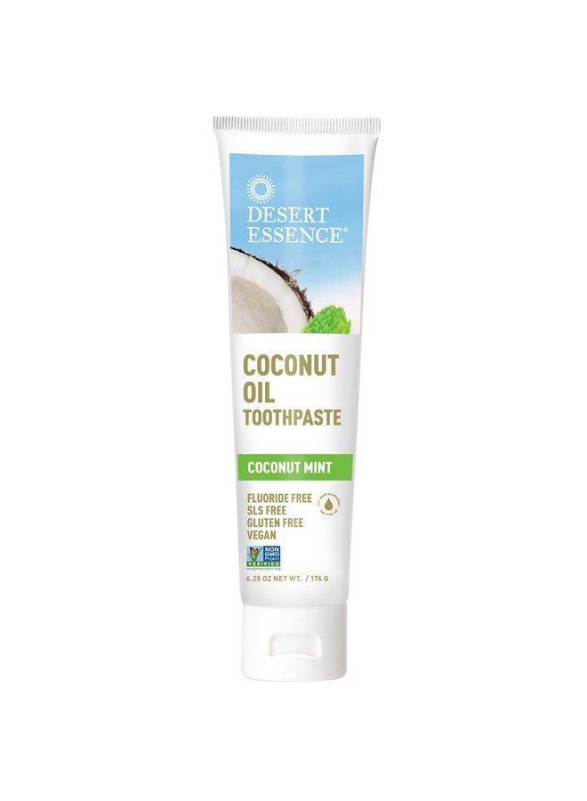 Coconut Oil Toothpaste 6.5 Oz Nongmo Gluten Free Vegan Cruelty Free Fluoride Free Coconut Oil & Pure Australian Tea Tree Oil Draws Out Impurities Freshens Breath