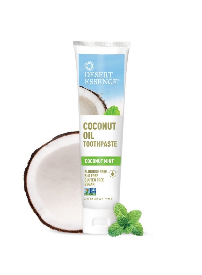 Coconut Oil Toothpaste 6.5 Oz Nongmo Gluten Free Vegan Cruelty Free Fluoride Free Coconut Oil & Pure Australian Tea Tree Oil Draws Out Impurities Freshens Breath