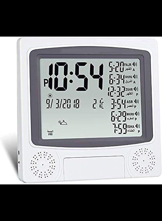 Muslim Azan Clock - 4010 Wall Alarm- Islamic Prayer Five Times - Extra Instruction Manual for US Cities - ZOON (Gray)