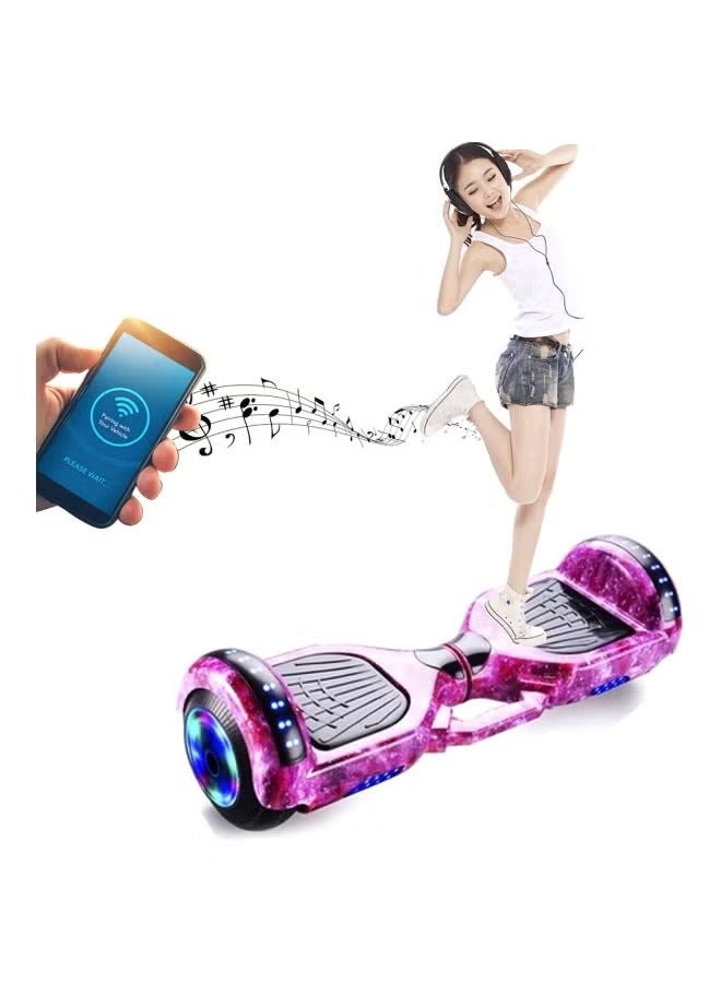 Self Balancing Electric Hoverboard With Bluetooth Speakers And LED Lights Purple 69x25x26cm