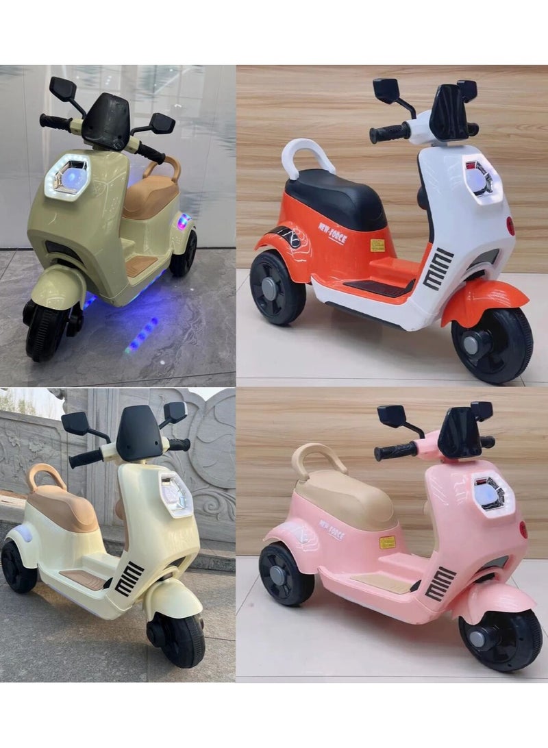 3 Wheels Ride on Kids Electric Motorcycle Aesthetic Children's Electric Motorcycle with Music Lighting Multiple Color Options Remote Control Toy Car random color car