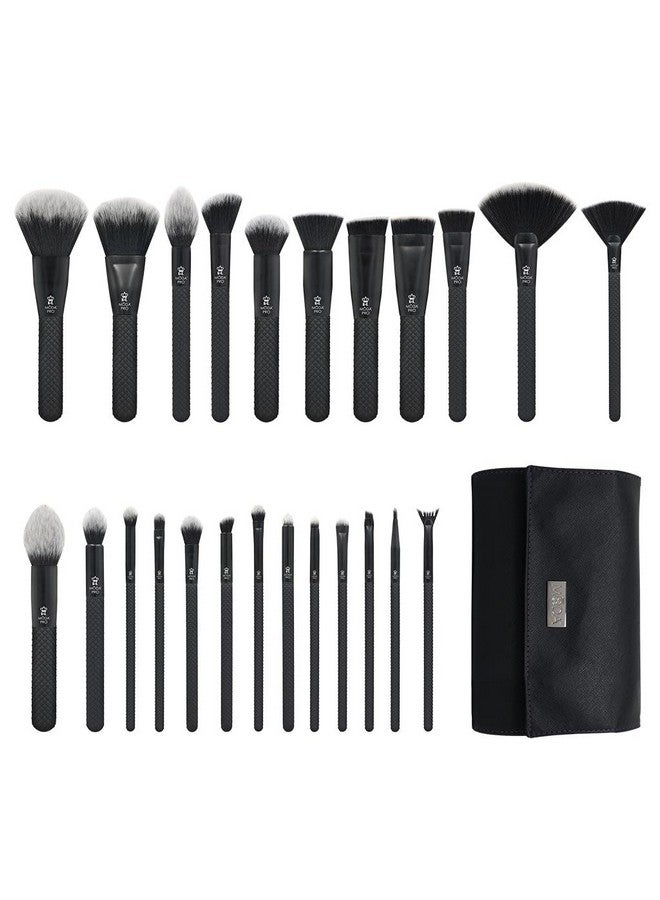 Pro Full Face 25Pc Makeup Brush Set With Travel Pouch