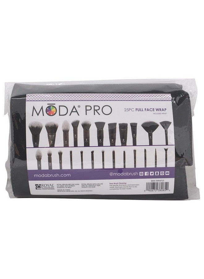 Pro Full Face 25Pc Makeup Brush Set With Travel Pouch