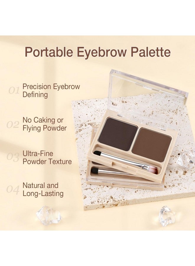 2Color Eyebrow Palette Brow Powder Makeup For Sculpting And Defining Brow Eye Contour Kit With Brush Applicator