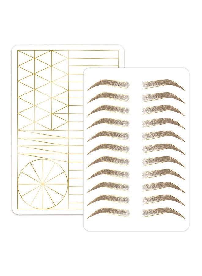 3 Pcs Thicken Two Sides Microblading Practice Silicon Skin Perfect For Permanent Makeup And Microblading Nano Brows Ombre Brow Practice (White Skin +Golden Printing)
