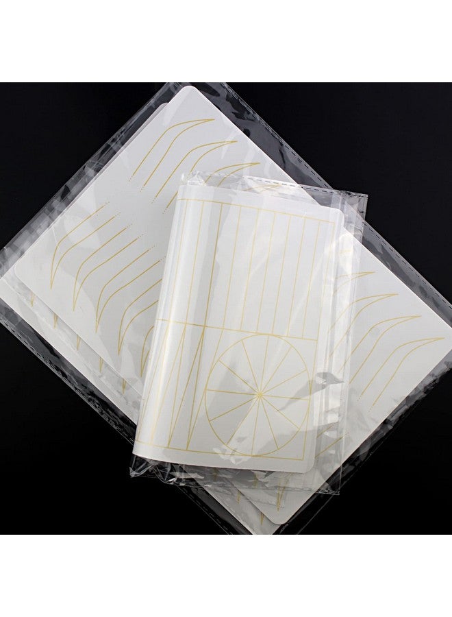 3 Pcs Thicken Two Sides Microblading Practice Silicon Skin Perfect For Permanent Makeup And Microblading Nano Brows Ombre Brow Practice (White Skin +Golden Printing)