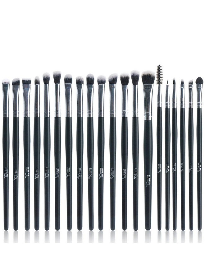 Eye Makeup Brushes 20Pcs Eyeshadow Makeup Brushes Set With Soft Synthetic Hairs & Real Longer Wood Handle For Eyeshadow Eyelasheyebrow Eyeliner Blending Conclear(Black)