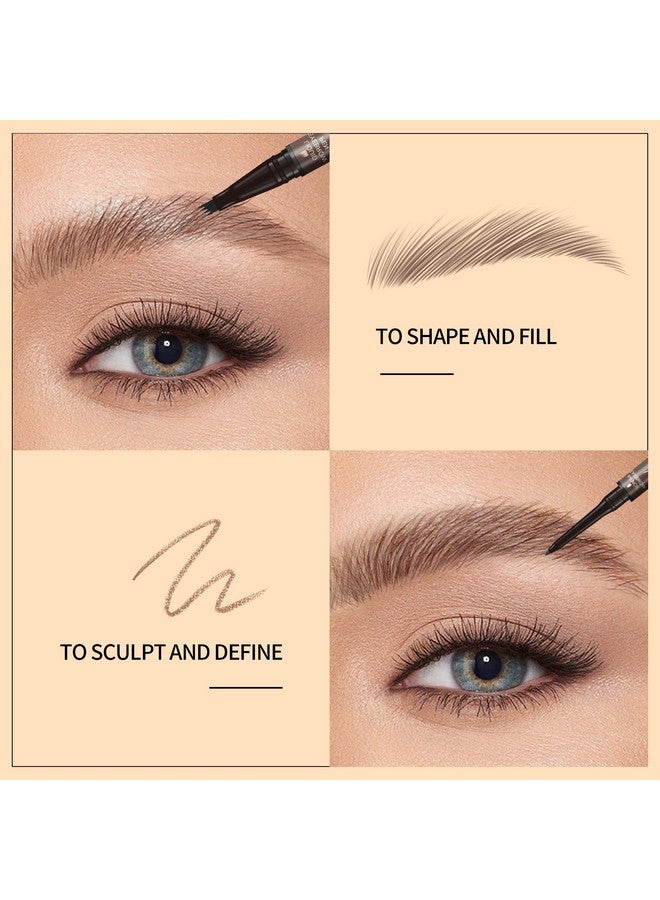 Eyebrow Pencildualended Microfilling Eyebrow Pen Liquid Eyebrow Pen With 4 Micro Brushtip Applicator & Brow Defining Eyebrow Pencil With Precision Tip (Chestnut)