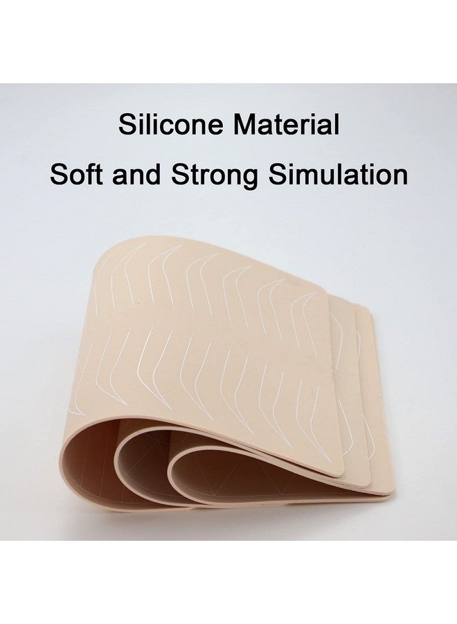 Silicone Eyebrow Practice Skin Ombre Powder Brows Fake Skin Sheet Double Sides Microblading Practice Skin For Tatto Artists And Beginners (1 Piece)
