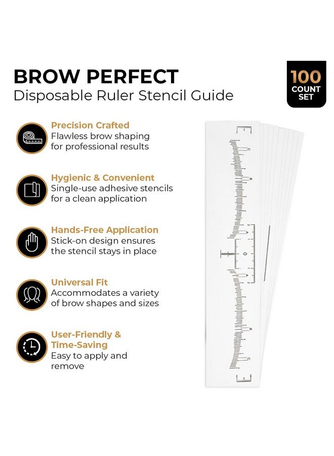 Disposable Eyebrow Ruler Eyebrow Shaping Microblading Supplies Adhesive Eyebrow Mapping Kit Accurate Eyebrow Measuring Tool For Perfect Brows Brow Mapping Tool By Existing Beauty 100 Count