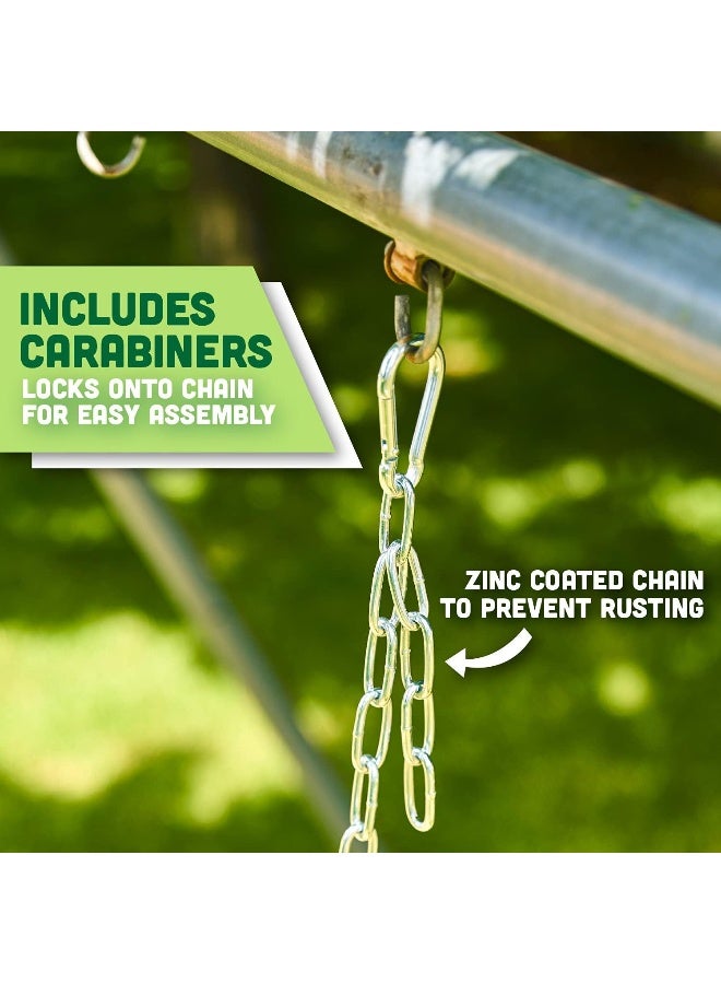 Squirrel Products Combo - High Back Full Bucket Swing (Triangle and Chain Dip) and Heavy-Duty Swing Seat with Carabiners- Red